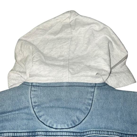Art Class Light Wash Unisex Denim Button Down Jean Jacket w/ Sweatshirt Hood - Picture 11 of 15